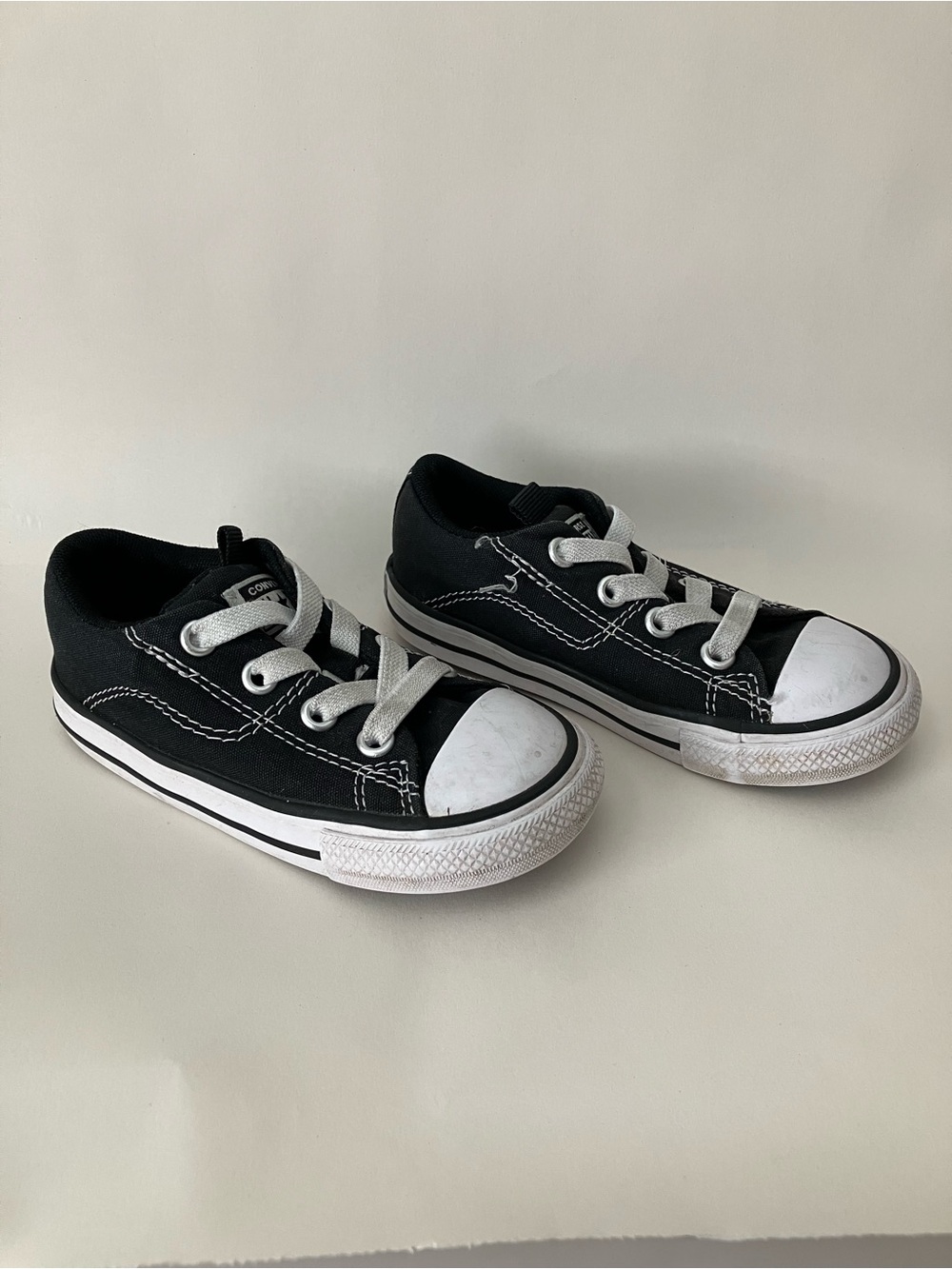 Converse Kids Black and White Low-Top Canvas Sneakers